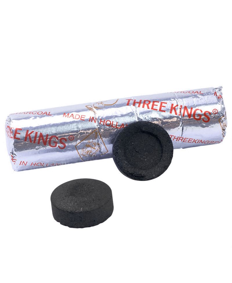 CHARBONS THREE KINGS 33MM ROULEAU DE 10 Charbon THREE KINGS 